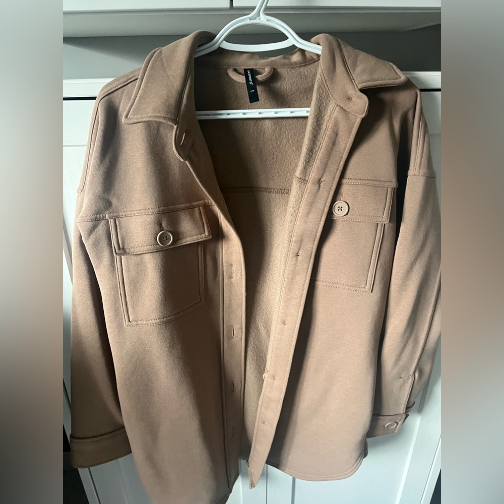 Stylish Tan Shirt Jacket
